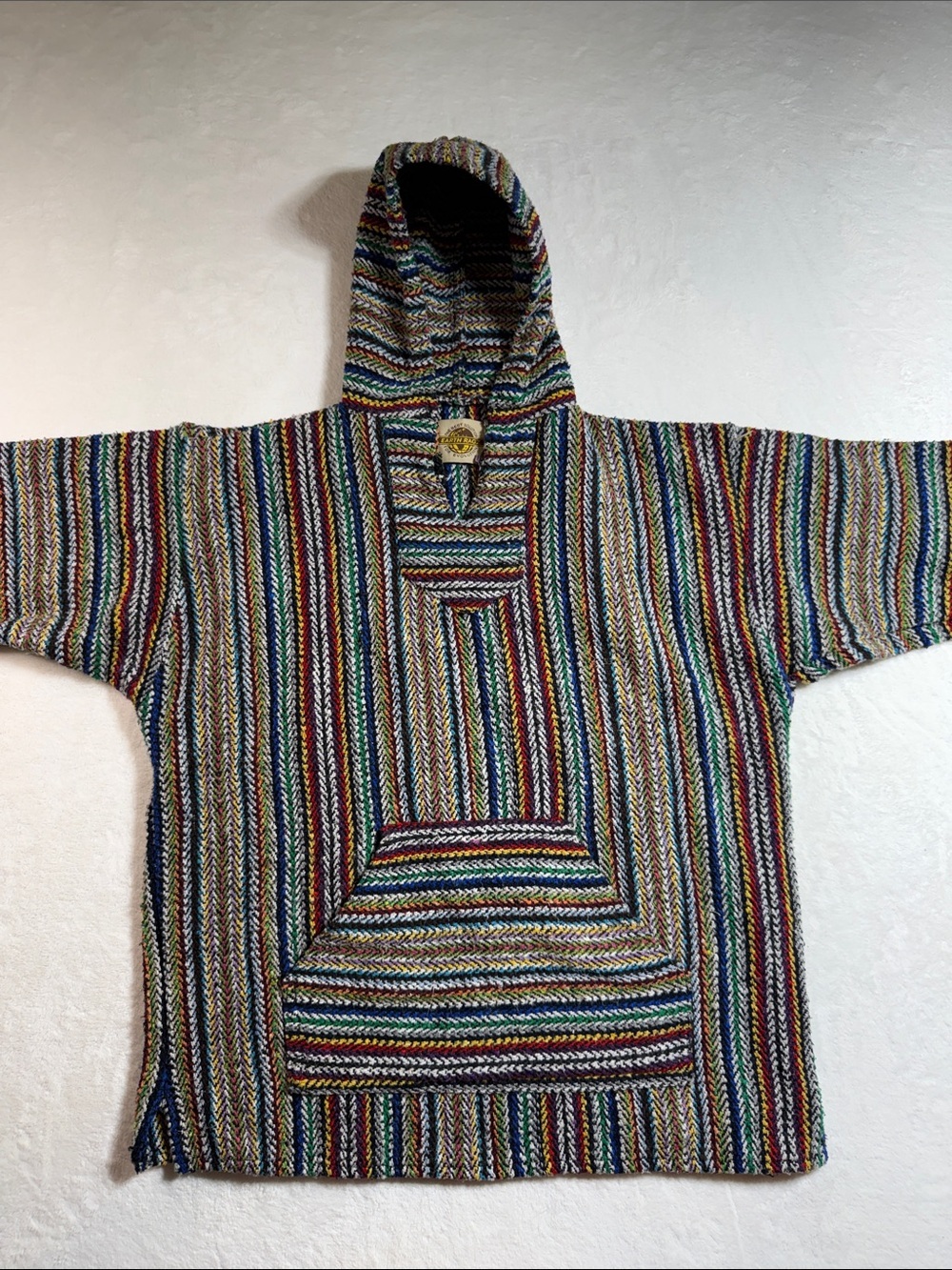 Earth Ragz Striped Multicolor Hooded Baja Sweater